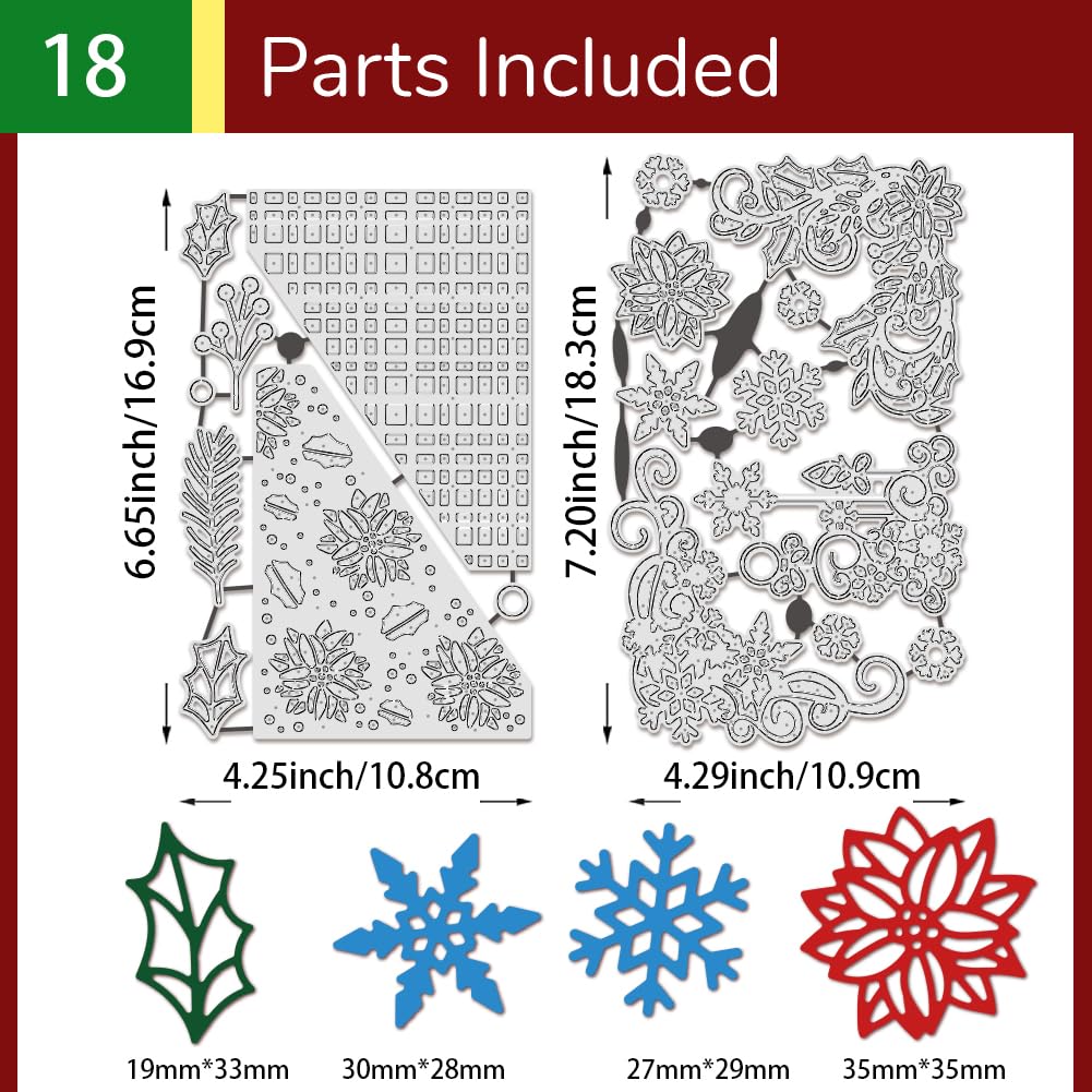 UNICRAFTALE 2pcs Christmas Elements Metal Cutting Dies Reusable Christmas Corners Embossing Cut Stencils Background Stencils Dies for DIY Card Making Crafts Scrapbooking Christmas Day Decoration - Image 3
