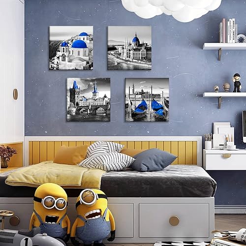 Miniatura 148 de Lienzo decorativo en blanco y negro para pared, decoración de dormitorio, paisajes de ciudades rojas, impresiones, obras de arte modernas para sala