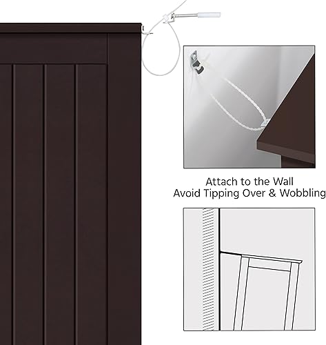 Miniatura 8 de Yaheetech Armario de baño grande con 4 dawers y gabinete de una sola puerta, gabinete de almacenamiento independiente para sala de estar, cocina,