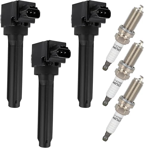 ROADFAR 3 bobinas de encendido con 3 bujías de iridio para Mitsubishi Mirage G4 2015-2018 1.2L l3 UF815 4505 PKH16TT
