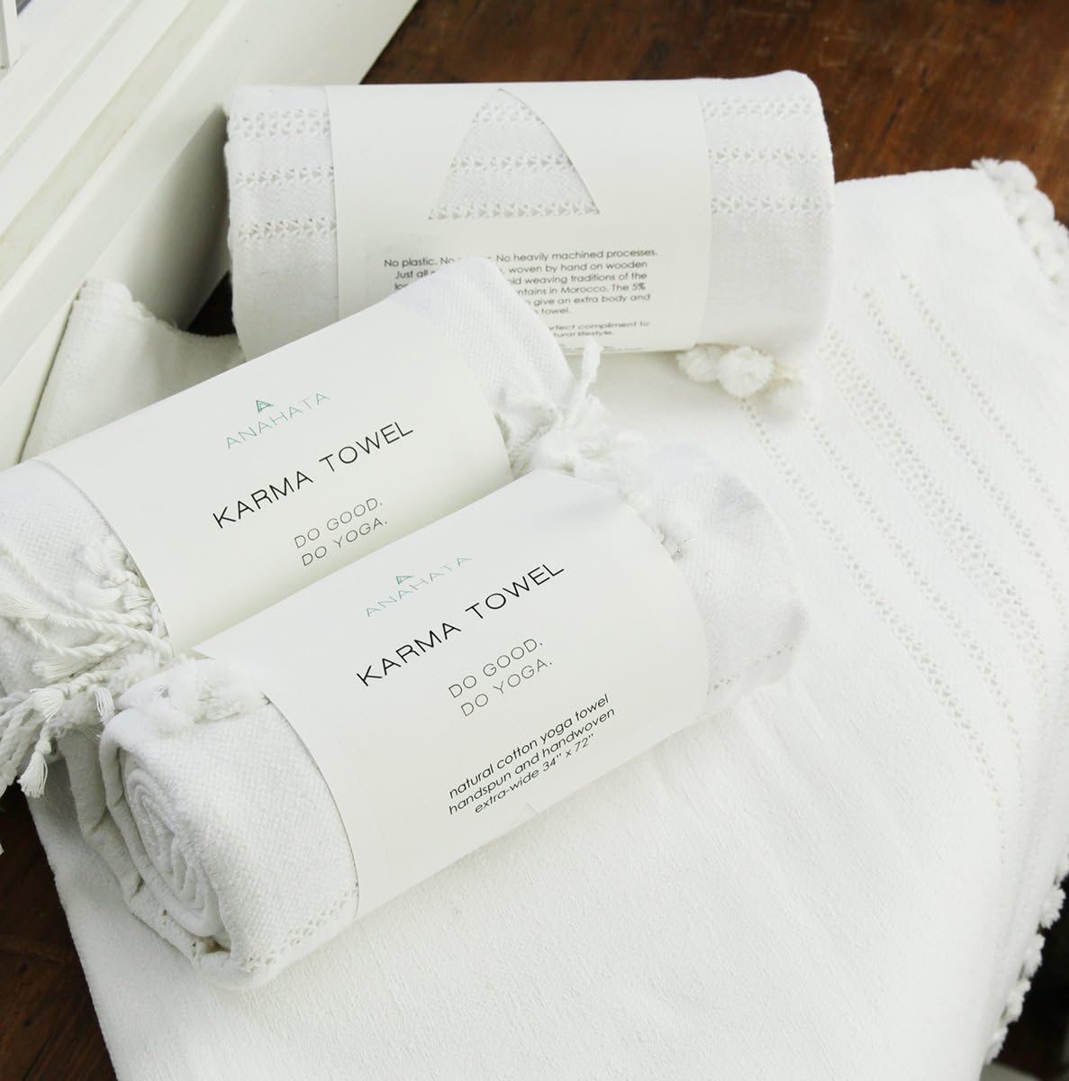 Anahata Moroccan Cotton Yoga Towel | Unique Gifts and Yoga Accessories | Fits Grips to Your Yoga Mat | Soft on Your Skin | Luxury Bath or Beach Towel | Traditional Design | Yoga Gift for Men or Women