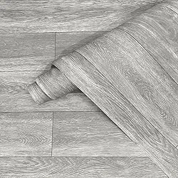 Piso Vinilico Autocolante, Adesivo para Piso, Vinilico Autocolante 10mx61cm Proprio para Chão Quarto, Cozinha, Sala, Banheiro(P15 Imita Laminado Cinza)