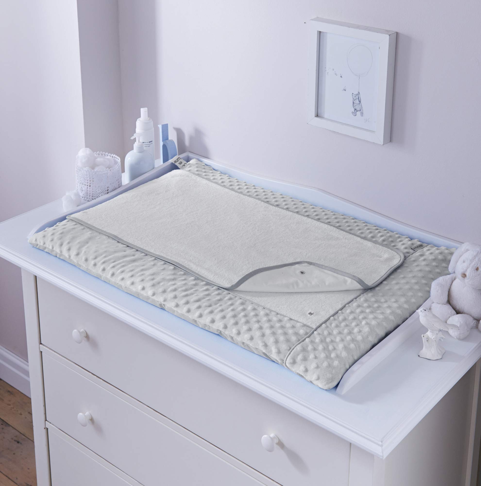 Clair de Lune | Cambiador de hoyuelos de viaje de lujo | Perfecto para en casa o baño | Gris
