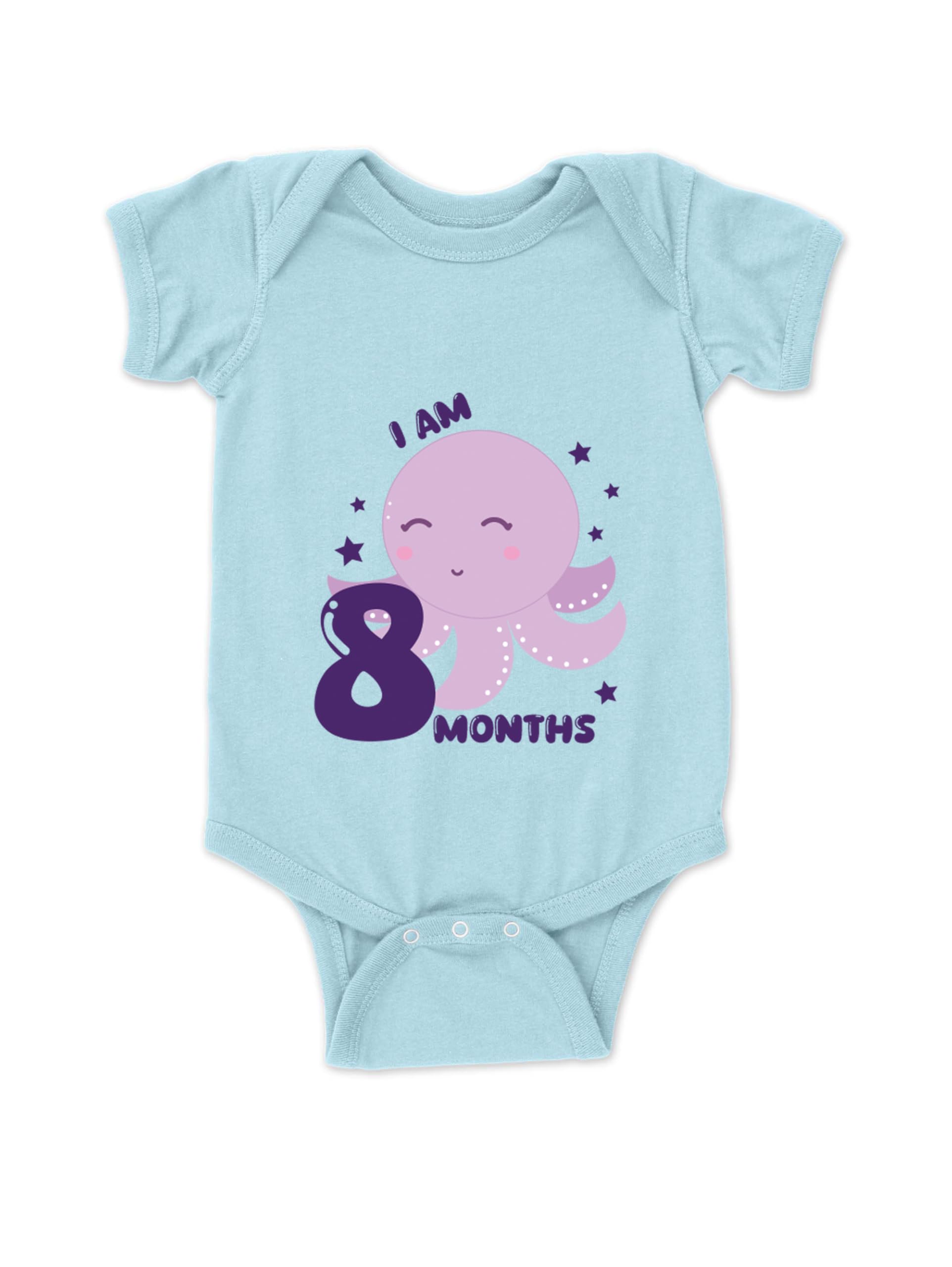 drobe Cotton 8 Month Birthday Print Romper Newborn Blue Baby Romper for baby girl & baby boy-picture-10