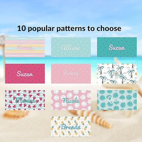 Miniatura 3 de Toalla de playa personalizada de frutas de verano, toallas de playa personalizadas para playa, baño, piscina, manta de sol para niños y adultos,