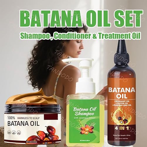 Miniatura 2 de Juego de aceite de batana para el crecimiento del cabello champú, acondicionador profundo y aceite para el cabello - Anti-pérdida de cabello para