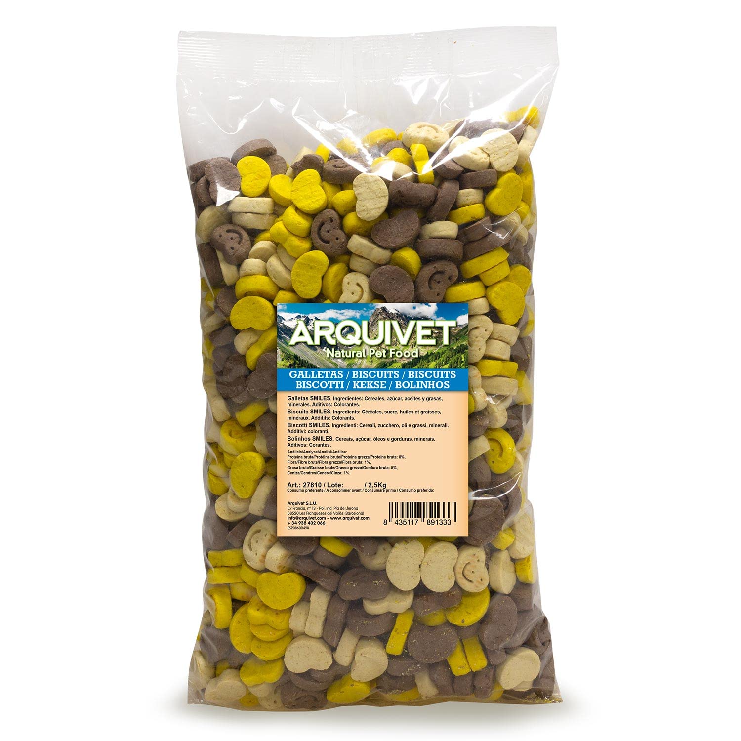 ARQUIVET Galletas para Perros Smiles 10 Kg- Snacks para Perros - Chuches, golosinas, premios, recompensas y chucherías para Perros - Mejores Snacks para Perro