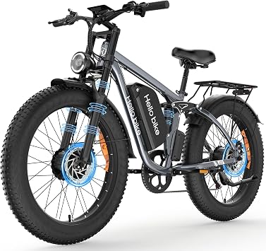 5000W Peak Dual Motor Electric Bike for Adults, Full Suspension Fat Ebike | Thrilling 45MPH speed, 100 miles max range, removable 52V 25Ah battery, 26x4.0 tires, reliable 7-speed gear system