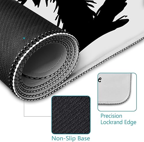 Miniatura 6 de LIMKRIAN Alfombrilla de mouse con diseño de gato negro, divertida alfombrilla de escritorio, alfombrilla de mouse grande para escritorio