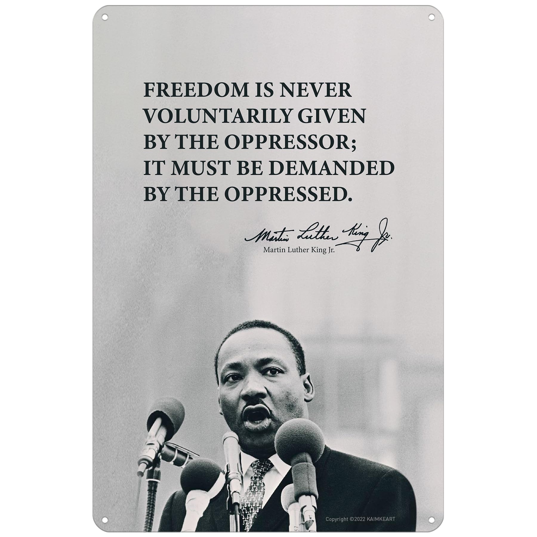 Martin Luther King Jr. Quotes Wall Art Decor - Inspiring Powerful Freedom Quotes from MLK Letter - 8 x 12 Inch - Black History and Civil Rights Movement Artwork for Home, School or Library