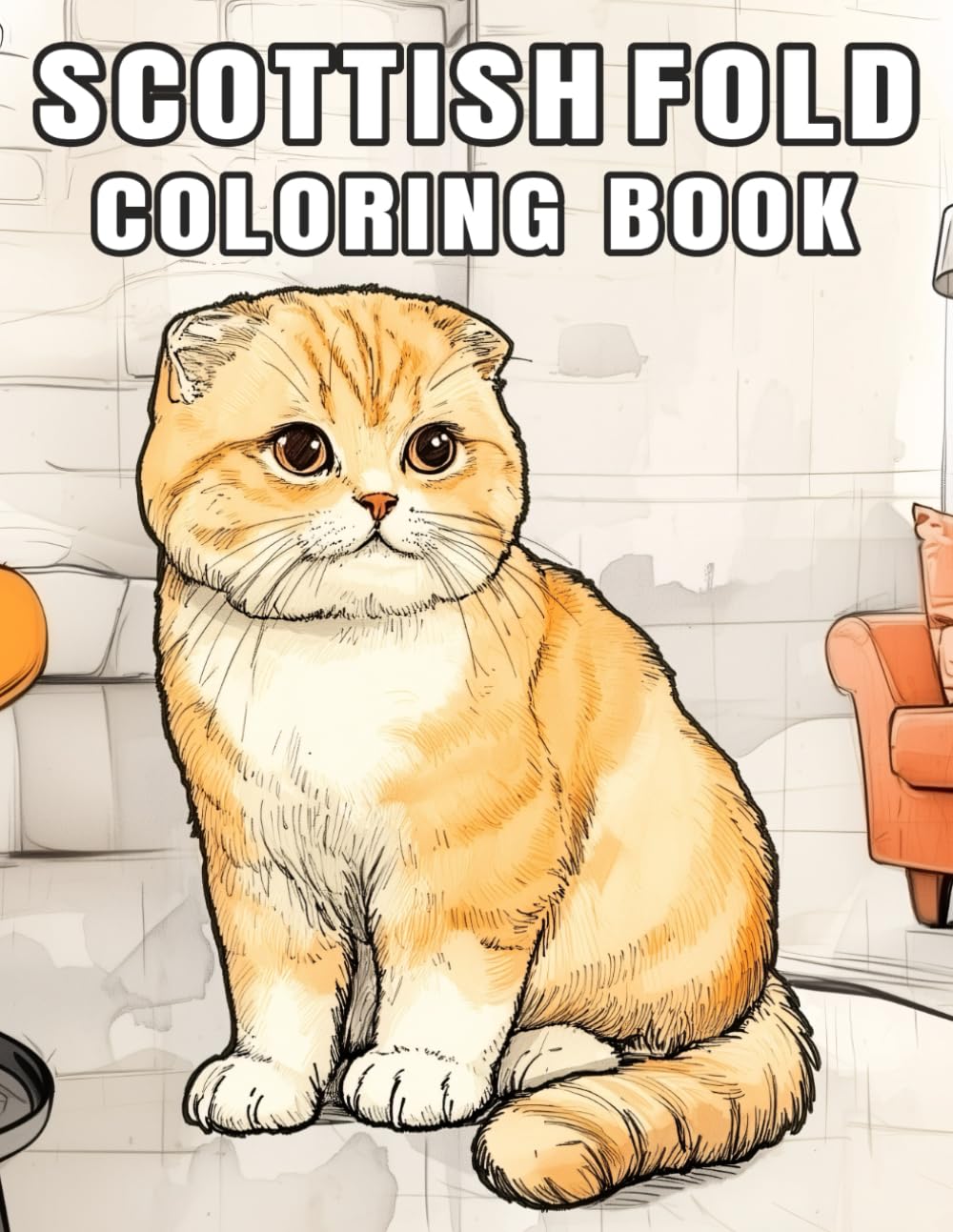 Scottish fold Coloring Book: Charming and comforting scenes featuring adorable cats for cat lovers and creative relaxation (My Cute Cats Collection)