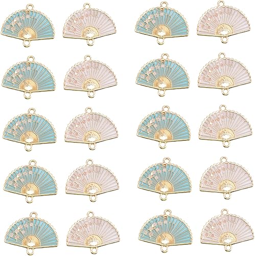 EXCEART 40 piezas de dijes artesanales para hacer accesorios para ventilador de oído, dijes de perno prisionero estilo esmalte abierto joyería