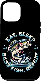 iPhone 12 Pro Max Funny Eat Sleep Bass Fishing Design Case