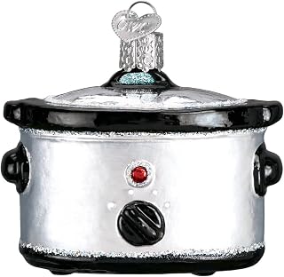 Old World Christmas Slow Cooker Glass Blown Ornament for Christmas Tree, Handcrafted Holiday Decoration, Kitchen Appliance Collection