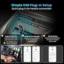 Portronics Tune, 2-in-1 Wireless Car Receiver, Converts Wired Auto Android & CarPlay to Wireless, Bluetooth Connectivity, Only for Cars with OEM Installed Wired Android Auto/CarPlay, 6 Months Warranty gallery image