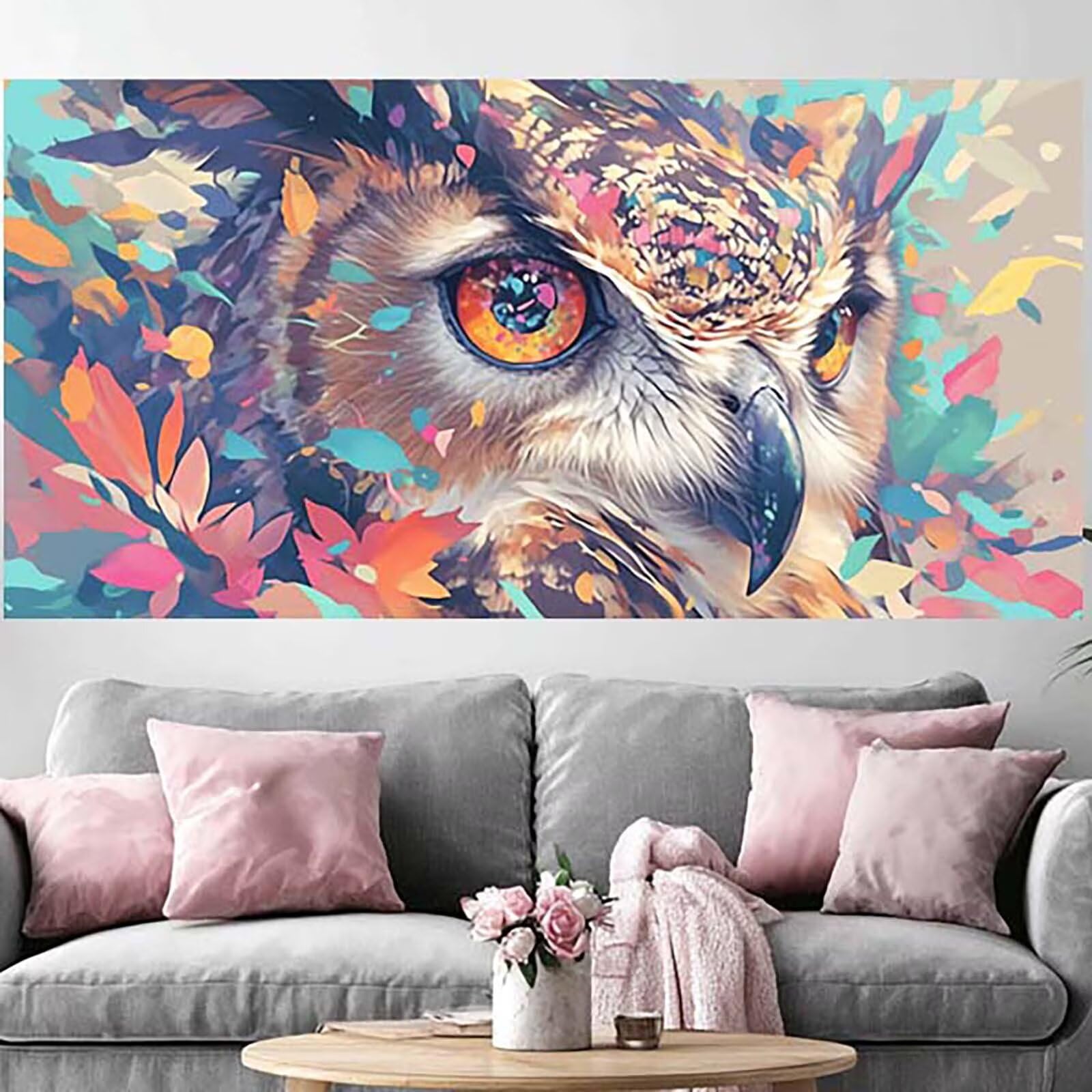 Diamond painting 5D hibou cristal grand format broderie - 8