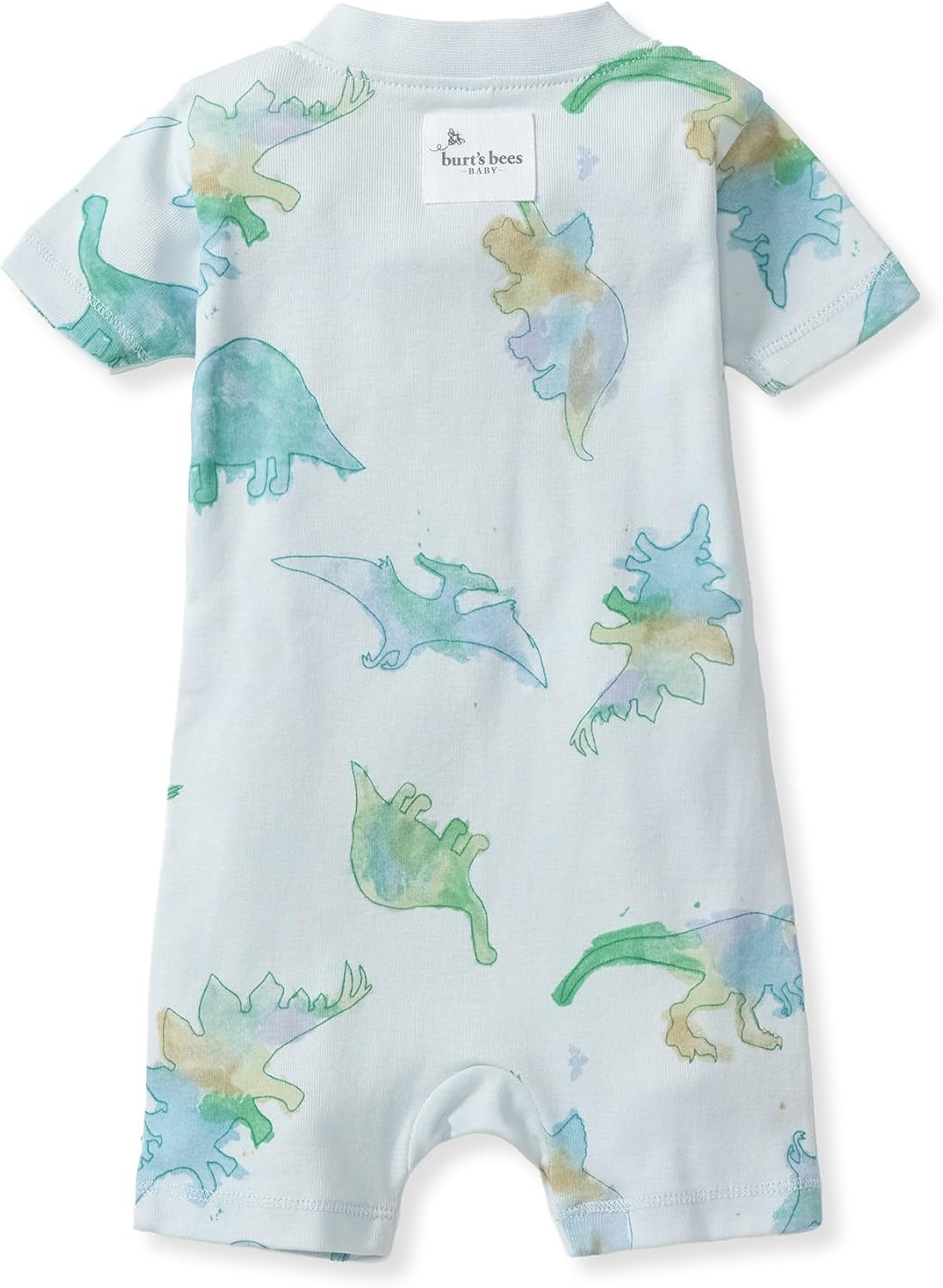 Burt's Bees Baby Short Sleeve Pajamas, Unisex One-Piece Sleeper Romper image 2