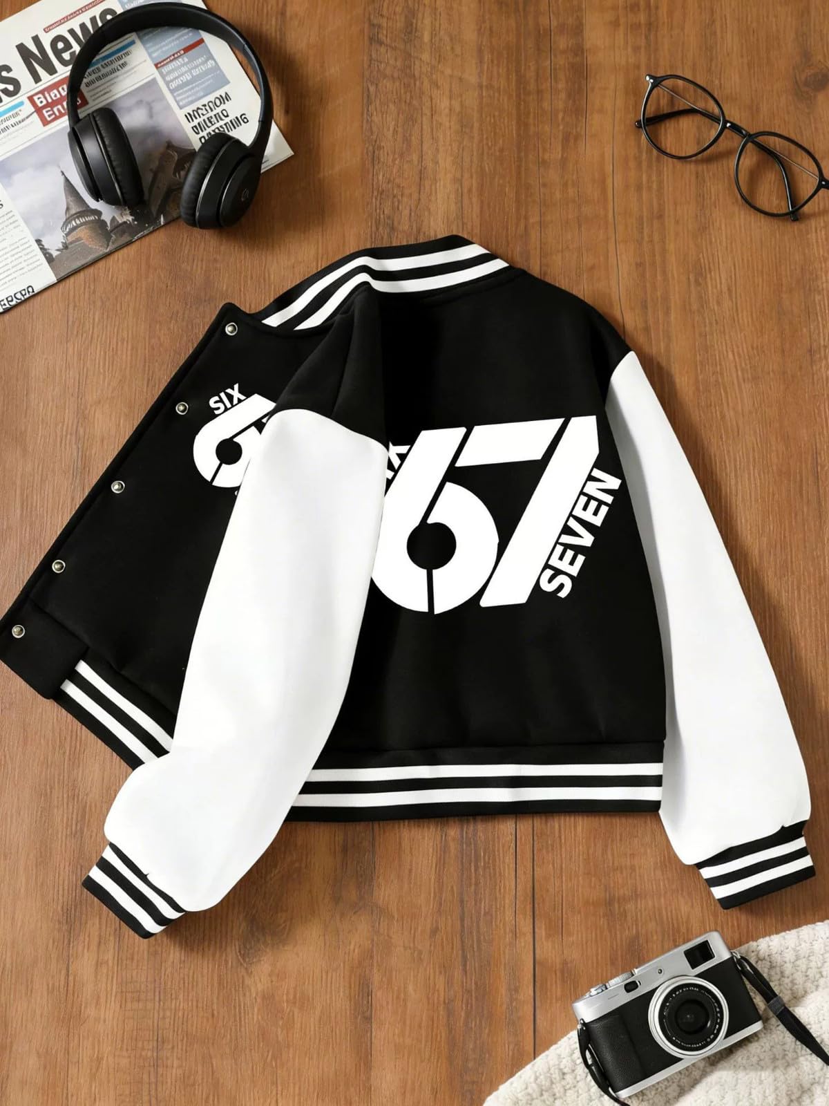 Genérico Chaqueta Universitaria NiñA,Chaqueta De BéIsbol Con Estampados Para NiñOs Y NiñAs Ligera Y Elegante Ideal Para Jugar De Forma Informal