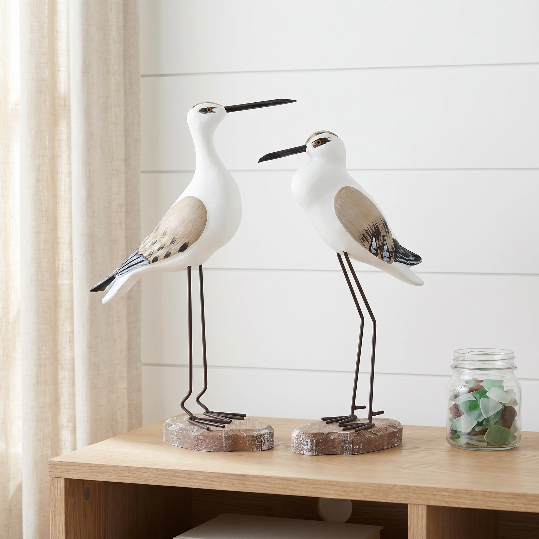 Gatuida 2 Stück Möwe-Ornament Möwen Ornamente Dekorationen Vogelschmuck Für Zu Hause Groß Simulationsvogel Möwe Mini Ornamente Mit Meeresmotiven Basierend Seevogel Küsten Strand Holz