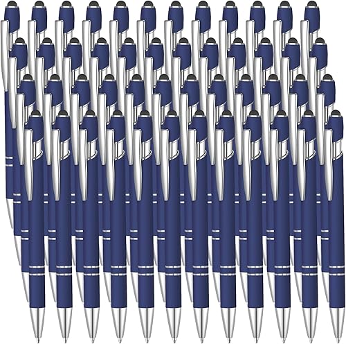 50 bolígrafos negros Inkling con lápiz capacitivo 2 en 1 para pantallas táctiles, bolígrafo de agradecimiento 2 en 1, regalo para colegas,
