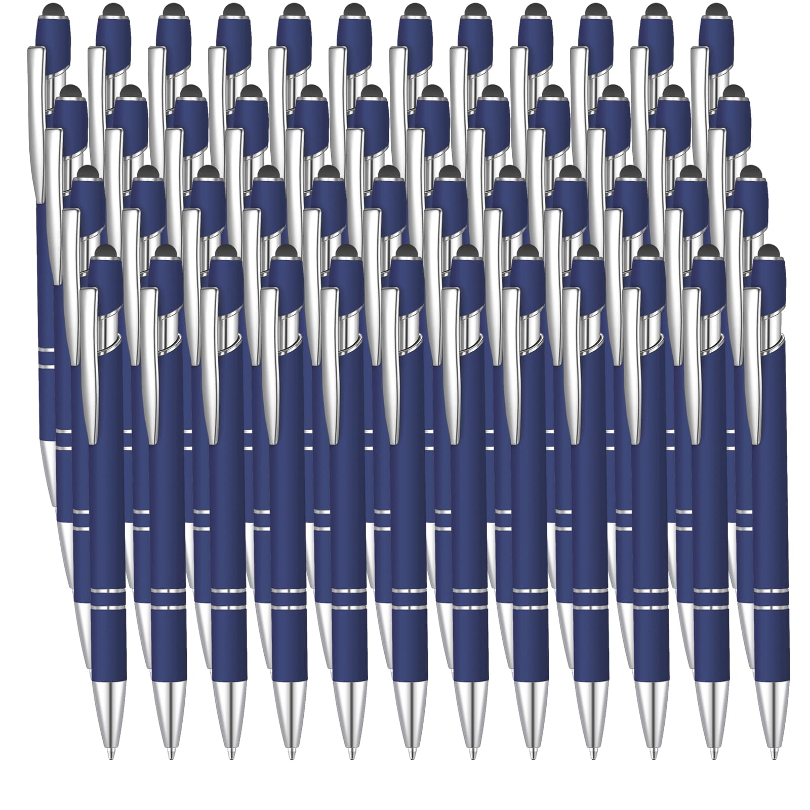 Yaure Joy 50 Pcs Black Inkling Ballpoint Pen with Stylus 2 in 1 Ballpoint Pen for Touch Screens, 2 in 1 Thank You Pen Gift for Colleagues, Coworker,
