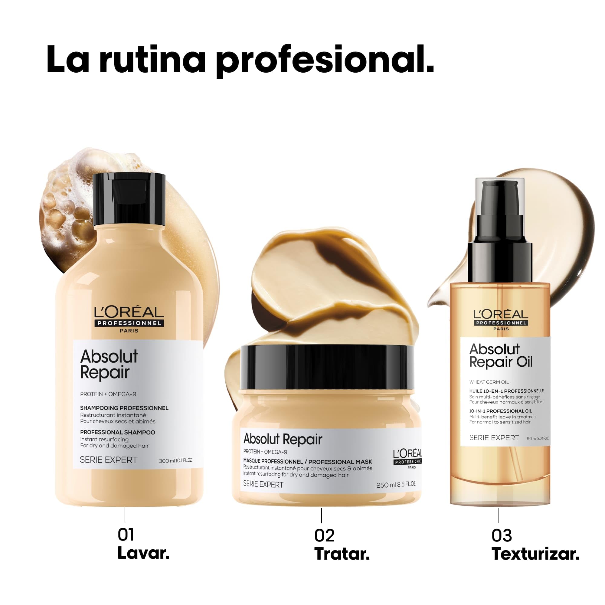 L’Oréal Professionnel, Mascarilla Tratamiento Reconstructor para Pelo Seco y Dañado, Absolut Repair, 250ml