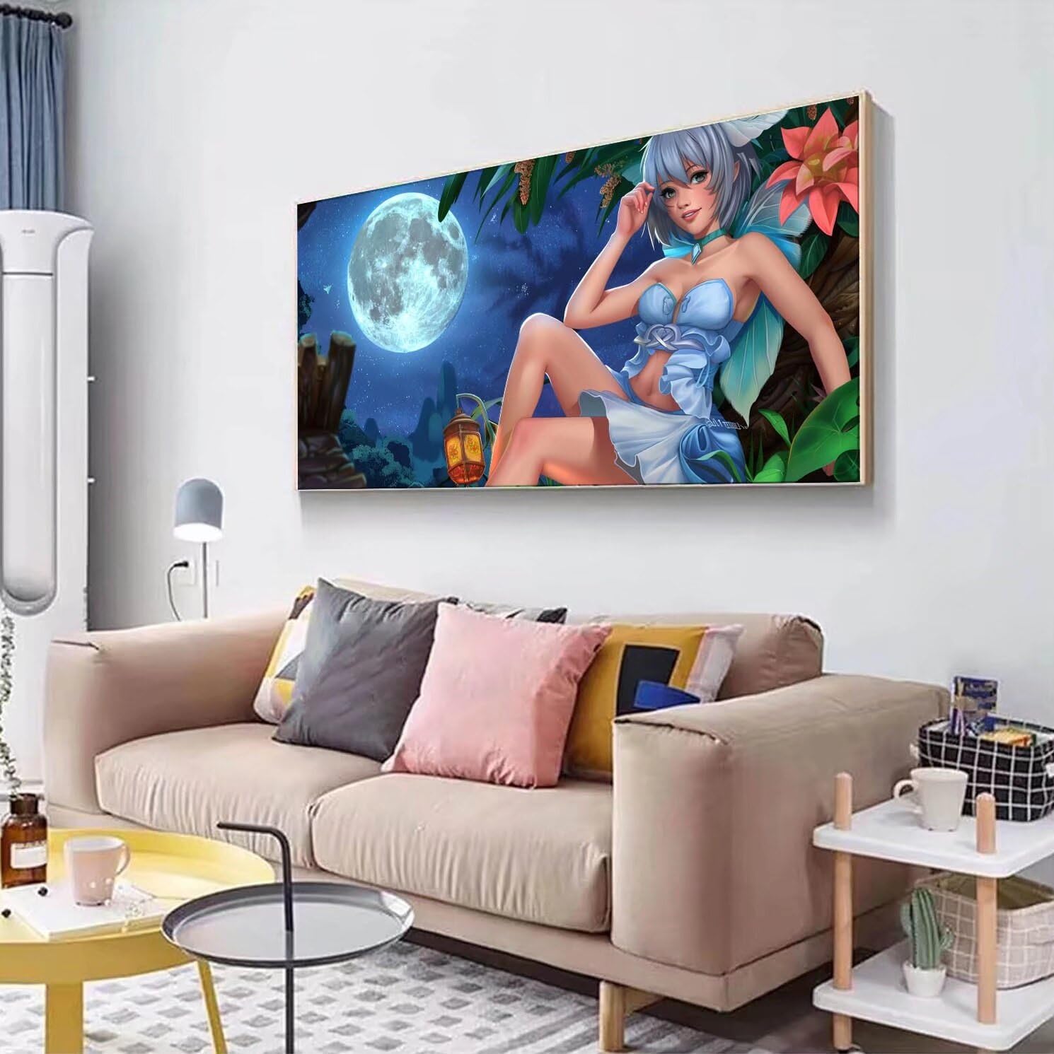 Diamond Painting Femme, DIY Peinture Diamant Lune Diamond Painting adulte, 5D Diamond Painting Accessoires 70x140cm Bricolage Loisirs Créatifs Adulte, Tableau Decoration Murale, Cadeau Femme Y2-470