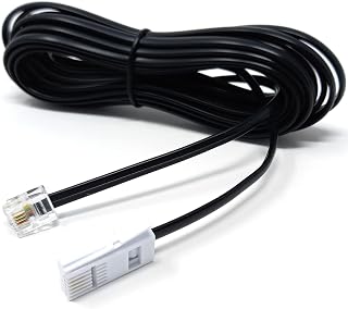 DRUT 5m BT to RJ11 4 Wire (431A) Male to Male UK Telephone Modem Lead Cable 16.5ft Black