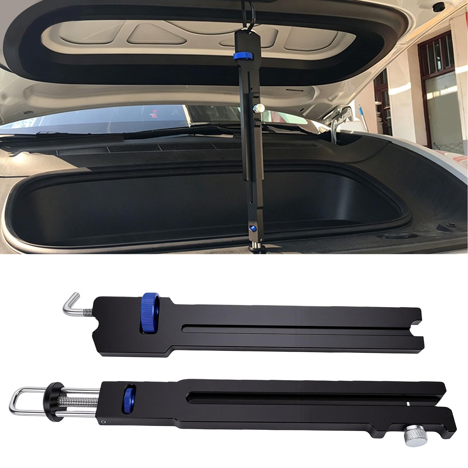 aqxreight Asta Regolabile per Supporto Portiera Auto, Asta Telescopica in Alluminio da 55cm con Portata Stabile per Riparazione Ammaccature e Supporto Coffano Motore