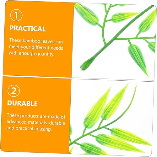 Miniatura 3 de Garneck 80 piezas de hojas artificiales de bambú de plástico hojas de bambú micro decoraciones de paisaje plantas de plástico plantas de plástico