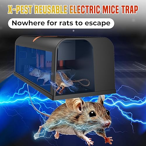 Miniatura 5 de 2 Paquetes de Trampas Eléctricas para Ratas en Interiores para el Hogar, Trampa para Ratones Electrónica, Asesino de Ratas con Voltaje Potente,
