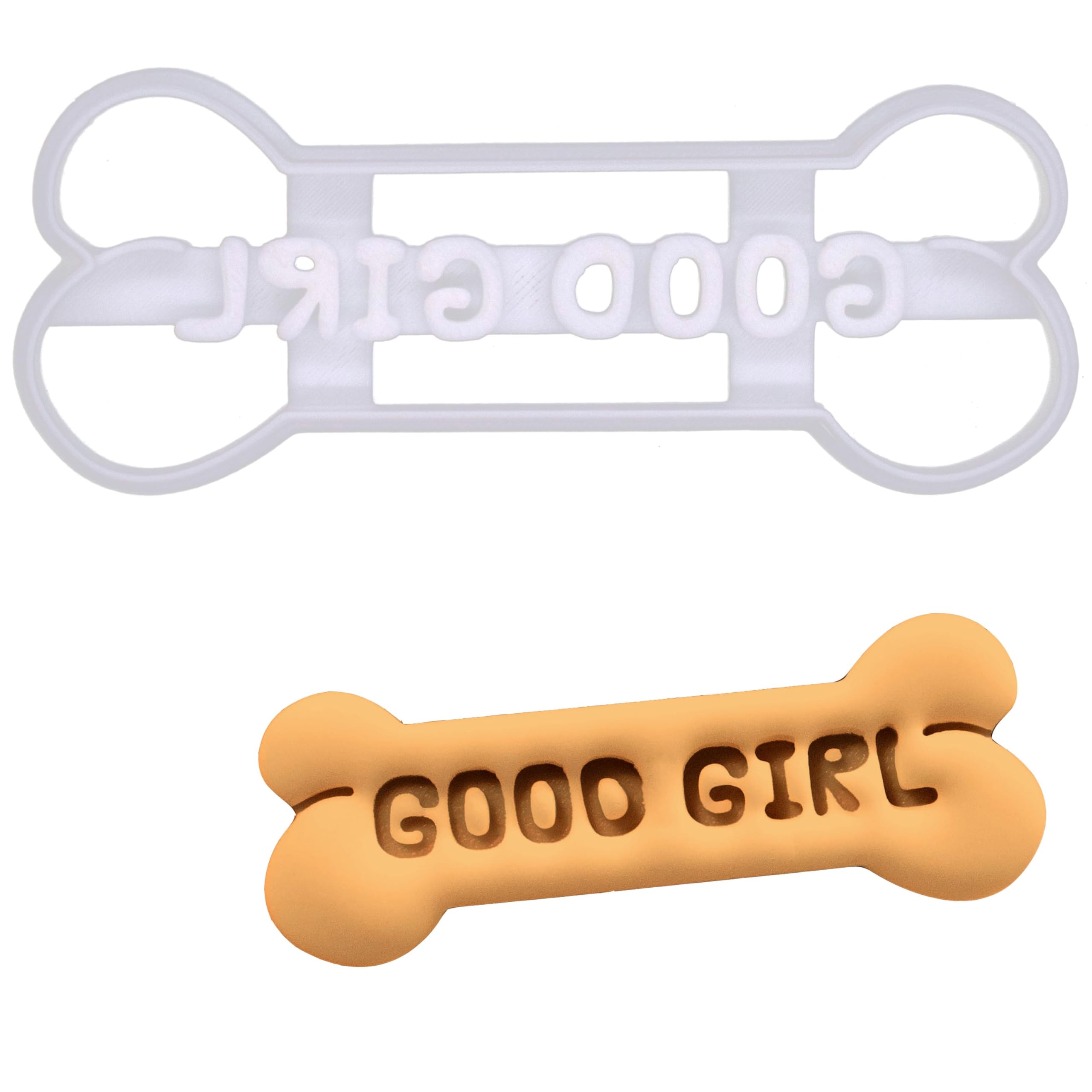 BAKERLOGY Good Girl Dog Bone Cookie Cutter - Detailed Biscuit Cutter Design for Baking and Crafts, Ideal on Fondant, Dough, Clay