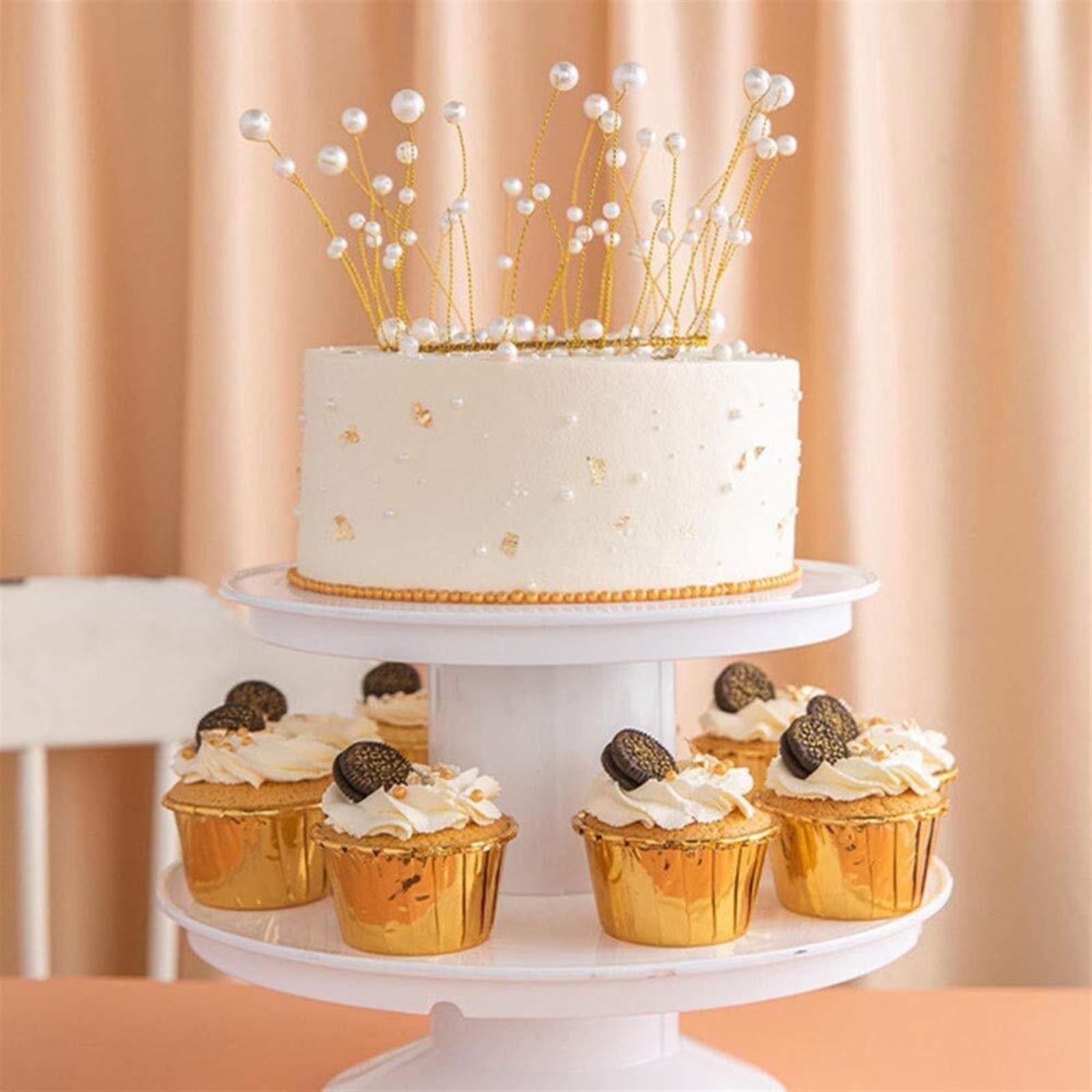 Soporte Cilíndrico Para Tartas Sorpresa, Soporte Emergente Para Pasteles, Dulces Y Galletas, Ideal Para Bodas, Cumpleaños Y Eventos, Color Blanco