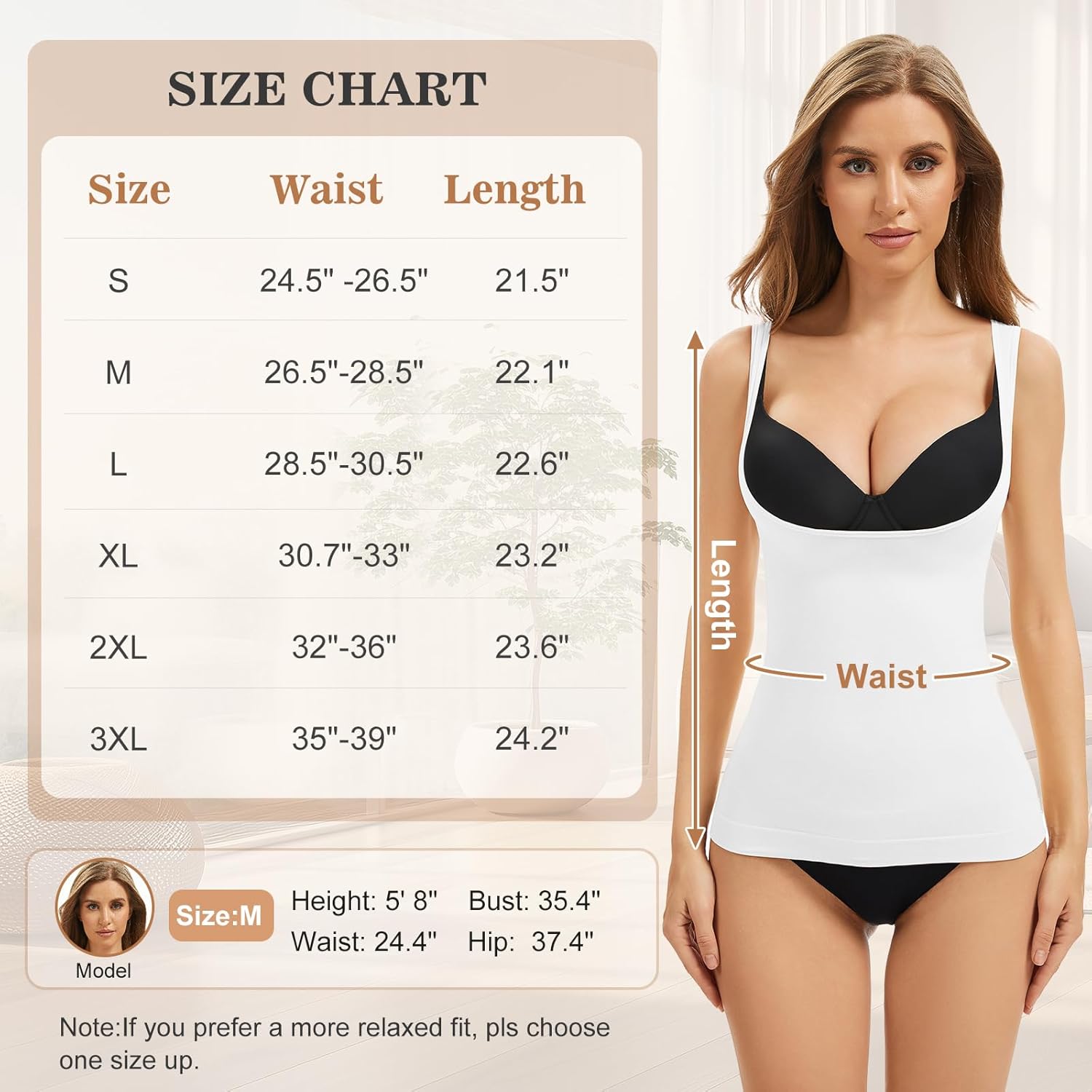 Women's Underbust Shaperwear Tank Tops Tummy Control Seamless Shaping Camisole Slimming Tanks - Image 6