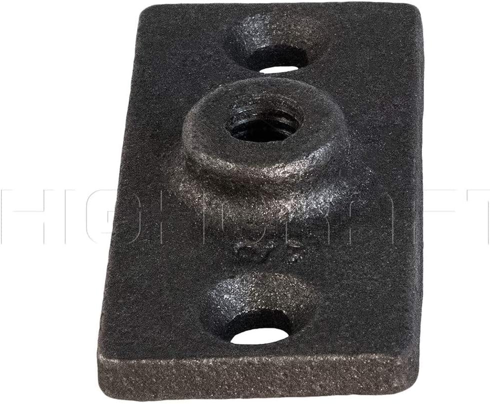 Highcraft PLTB38 Ceiling Flange; Hanger Plate for 3/8 in. Threaded Rod (Not Pipe), for DYI Plumbing and Industrial Decor, 1-3/8 W x 3-5/16 L, Iron, Black