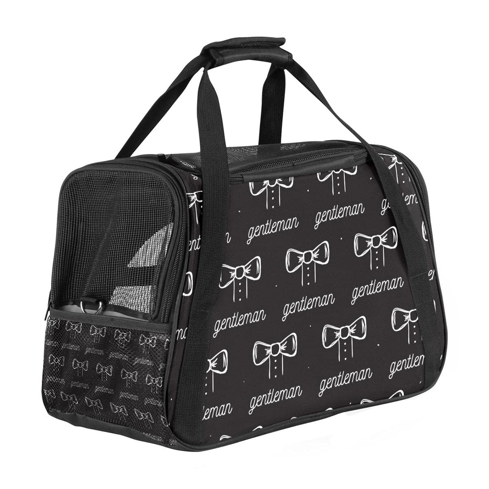 Sac de transport pour chat et chien avec imprimé doux et tapis amovible