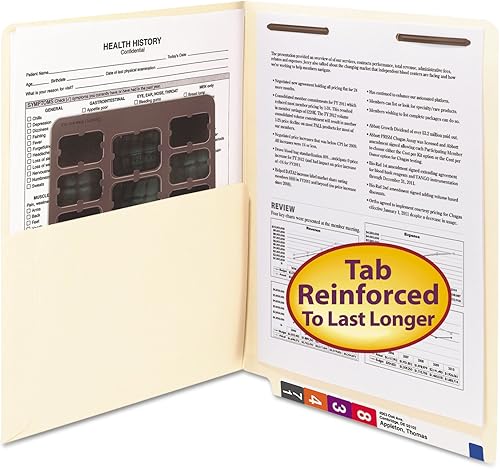 Smead Carpeta de bolsillo con pestaña final con cierre, pestaña de corte recto, 1 bolsillo, tamaño carta, manila, 50 por caja (34100), paquete de 1