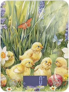 Cute Easter Yellow Chicks Waterproof Food Scale 11lb/0.18oz, 5kg/5g Small Scales Digital gram and oz with 4 Unit for Cooking Spices Weight Loss (Batteries not Included)