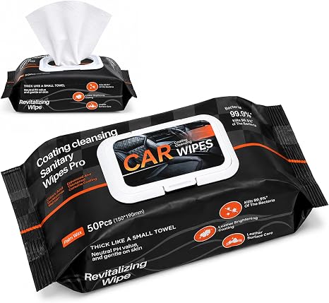 Car Cleaning Wipes, Multi Surface Auto Interior Cleaner Wipes for