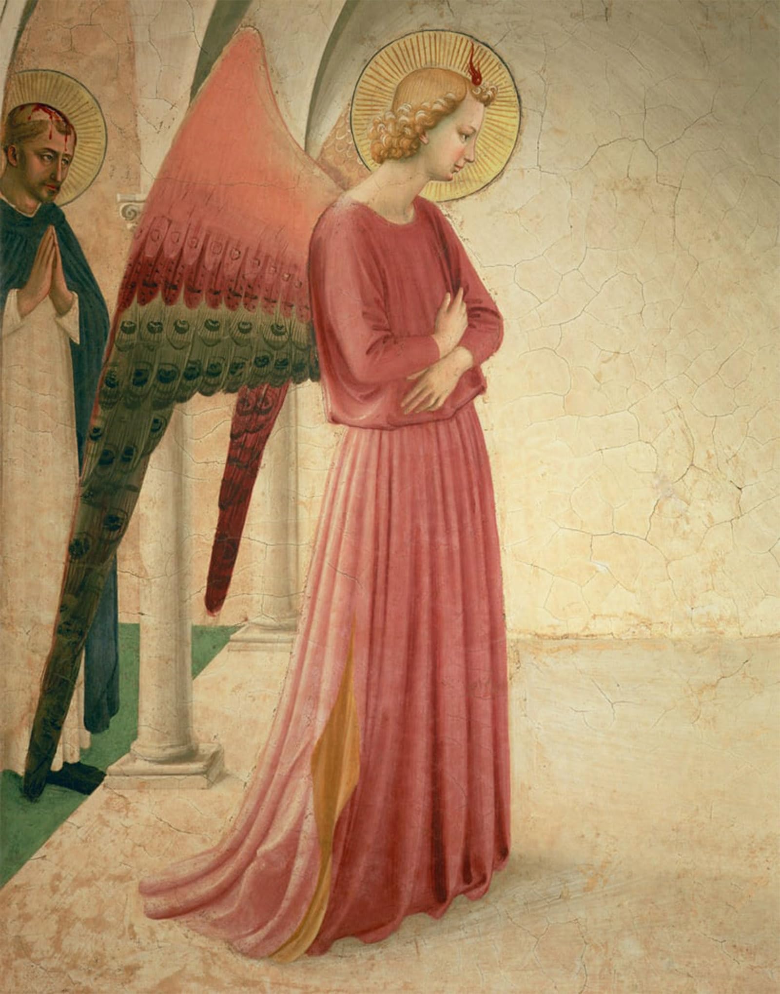 ARTXLXXBN Famous Prints Artwork Pictures Poster Painting Art the Annunciation the Angel Gabriel and St Peter the Martyr by Fra Angelico Artwork Landscape Pictures for Home Decor 60x90cm