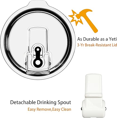 Miniatura 2 de Vaso aislado al vacío de 20 onzas con asa, taza de café de acero inoxidable de doble pared con boquilla desmontable para pajilla, sin BPA,