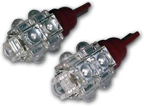 Miniatura 2 de Tuningpros LEDTL-T10-R9 - Bombillas LED de luz trasera T10 cuña, 9 flujos LED rojos, juego de 2 piezas