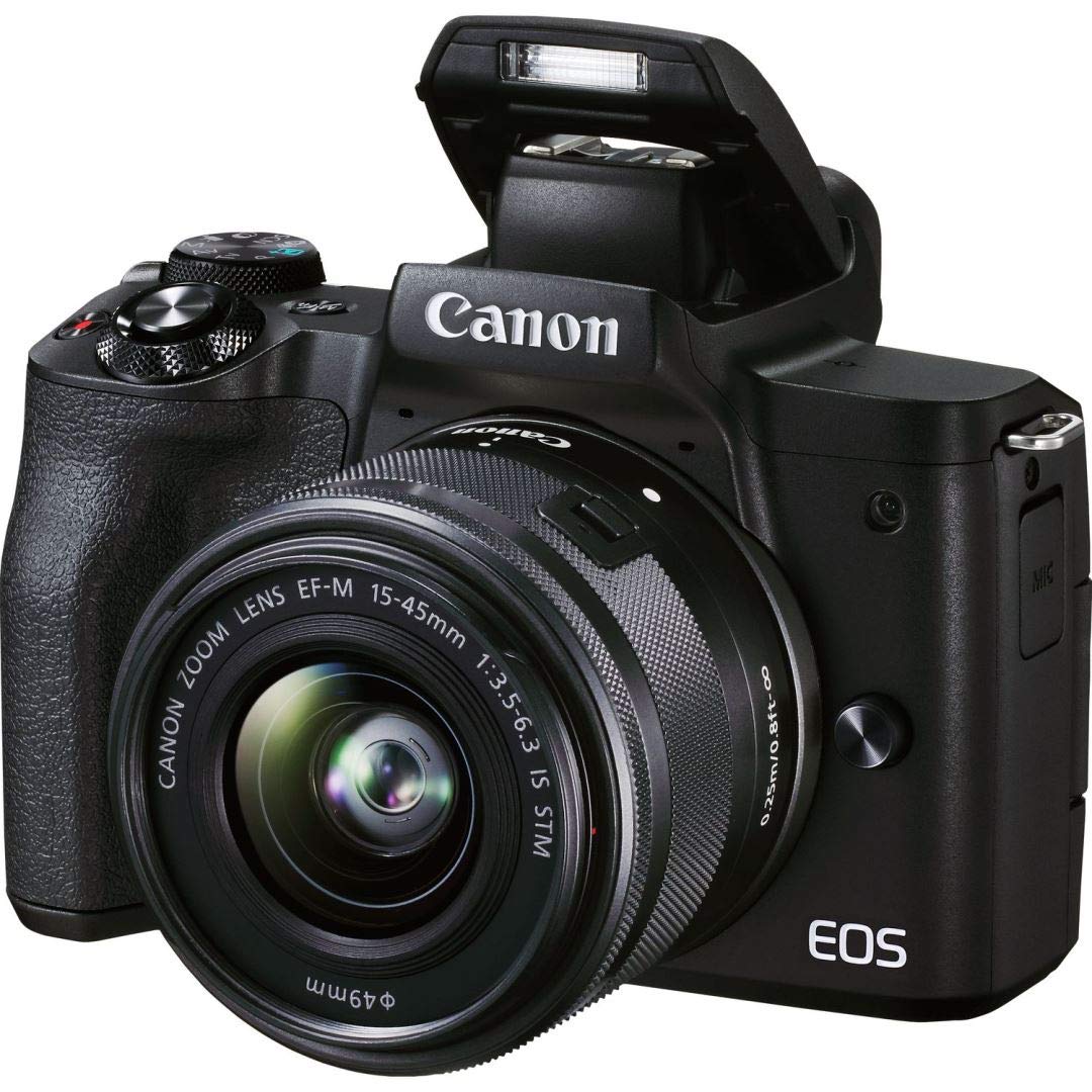 Canon EOS M50 Mark II Kamera + Objektiv EF-M 15-45mm F3.5-6.3 is STM (24,1 MP, 7,5 cm Touchscreen LCD, WLAN, HDMI, Bluetooth, Dual Pixel CMOS AF System, Augen AF, 4K Video, OLED EVF), schwarz