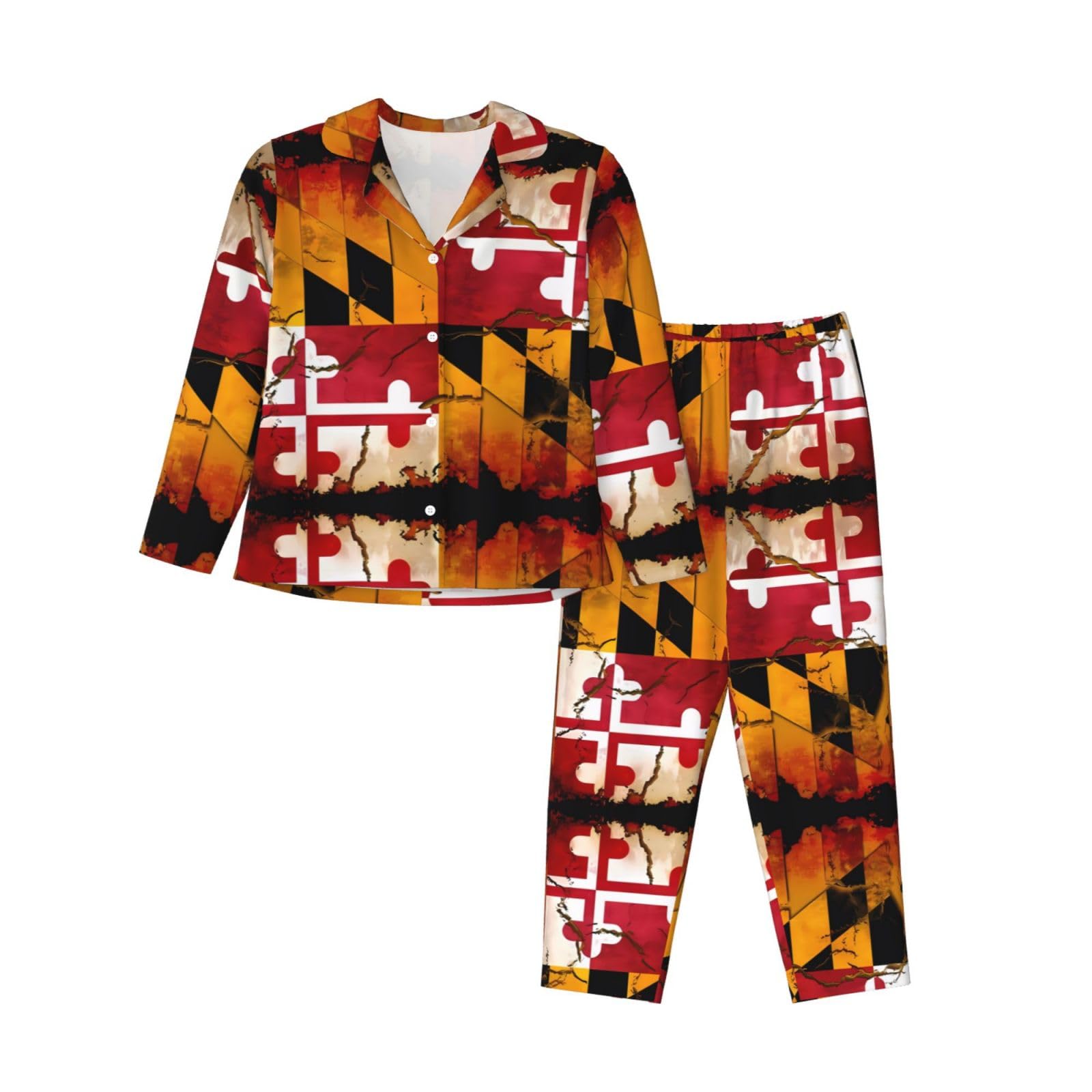 Pyjama confortable haut de gamme motif drapeau vintage du Maryland - 8