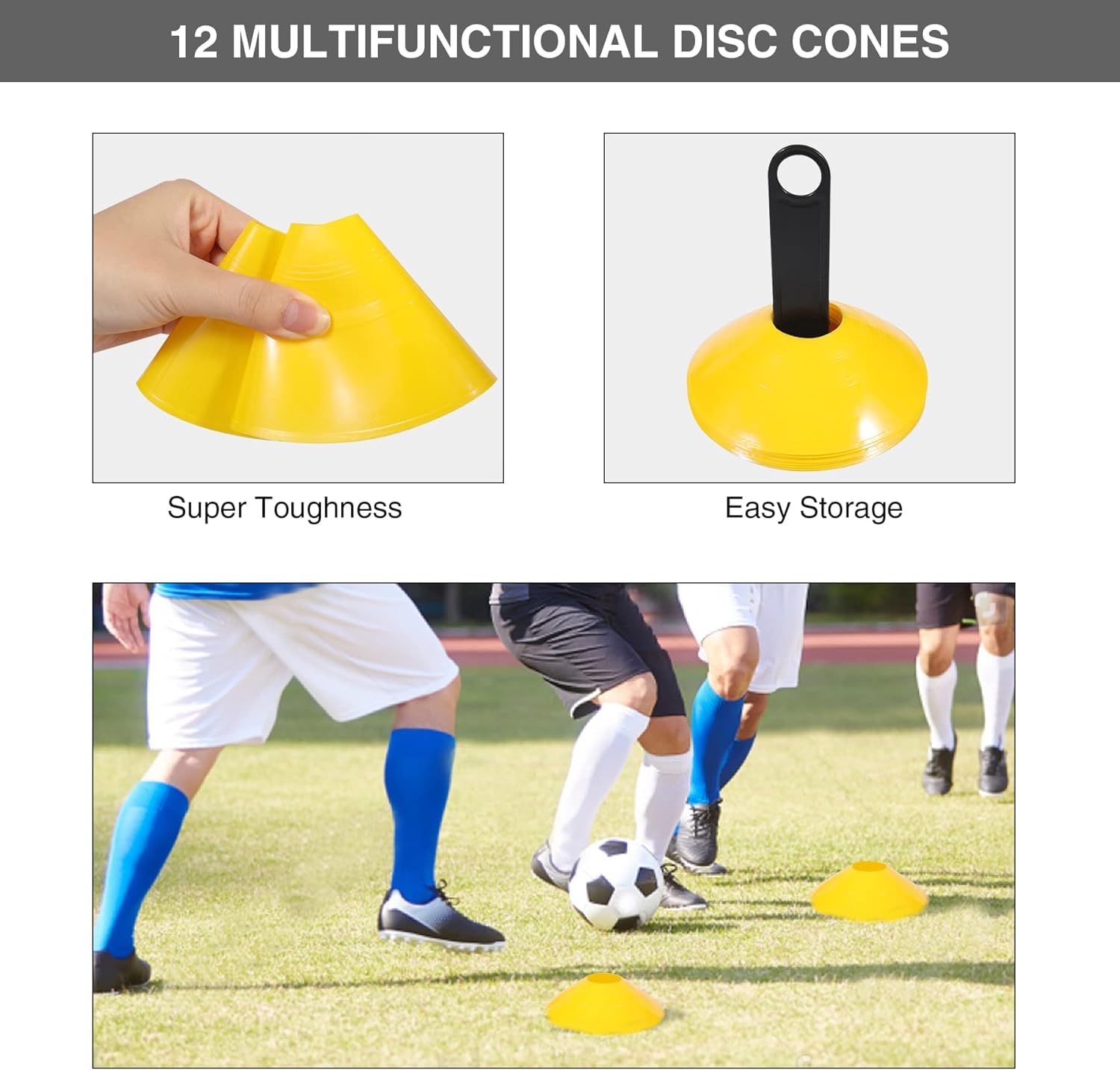 REDCAMP Fußball Trainingszubehör Kinder beinhaltet Agility Leiter, Sprung Seil, Agility Hürden, Disc Cones, Fußball Training Ausrüstung mit Tasche für Junge Erwachsene