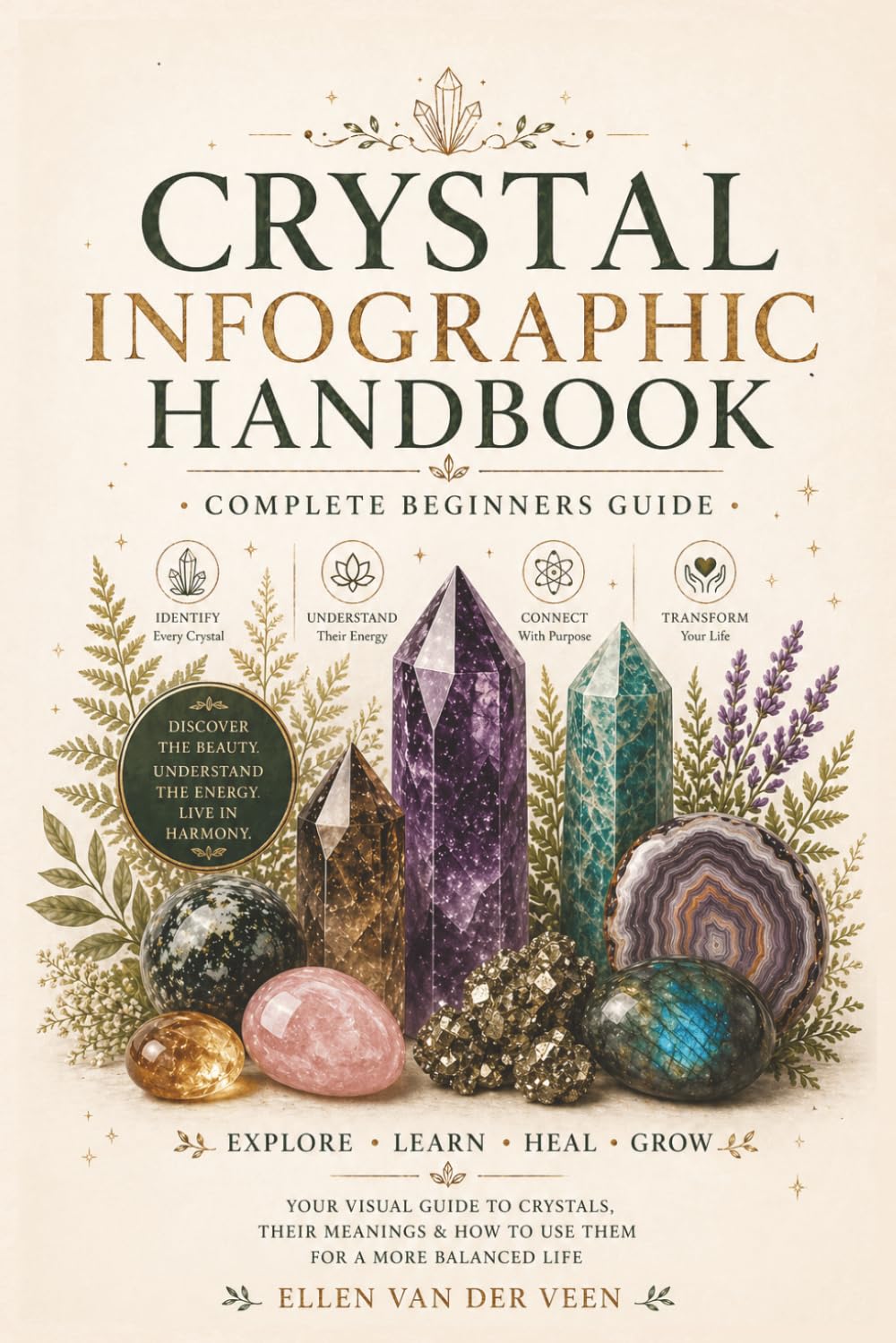 Crystal Infographic Handbook: A beginners guide to connect, heal, and grow with the power of crystals
