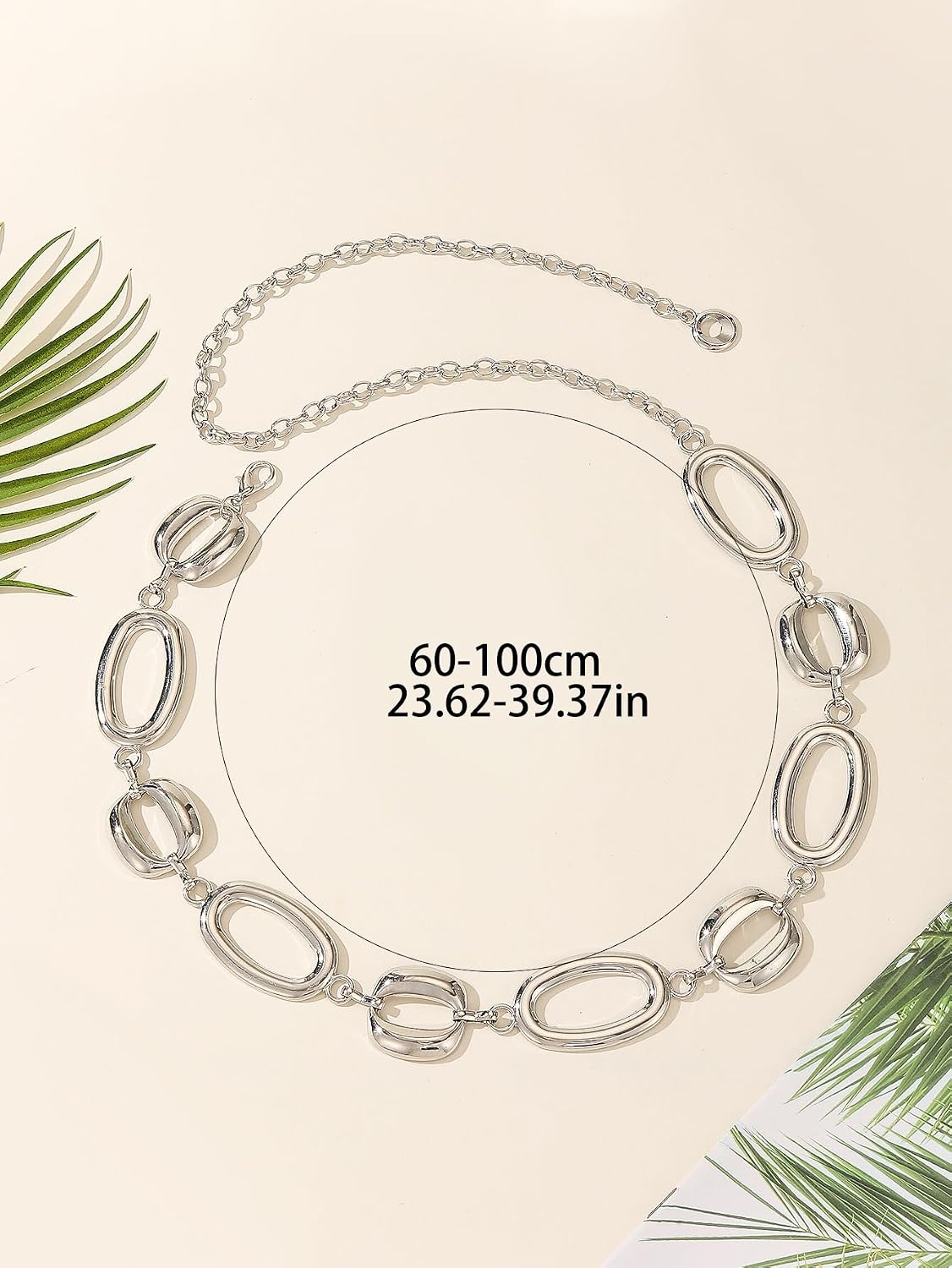 Circle Chain Belt Silver Waist Chain Women Waist Jewelry Body Chain Metal Chunky Chain Belts for Dress