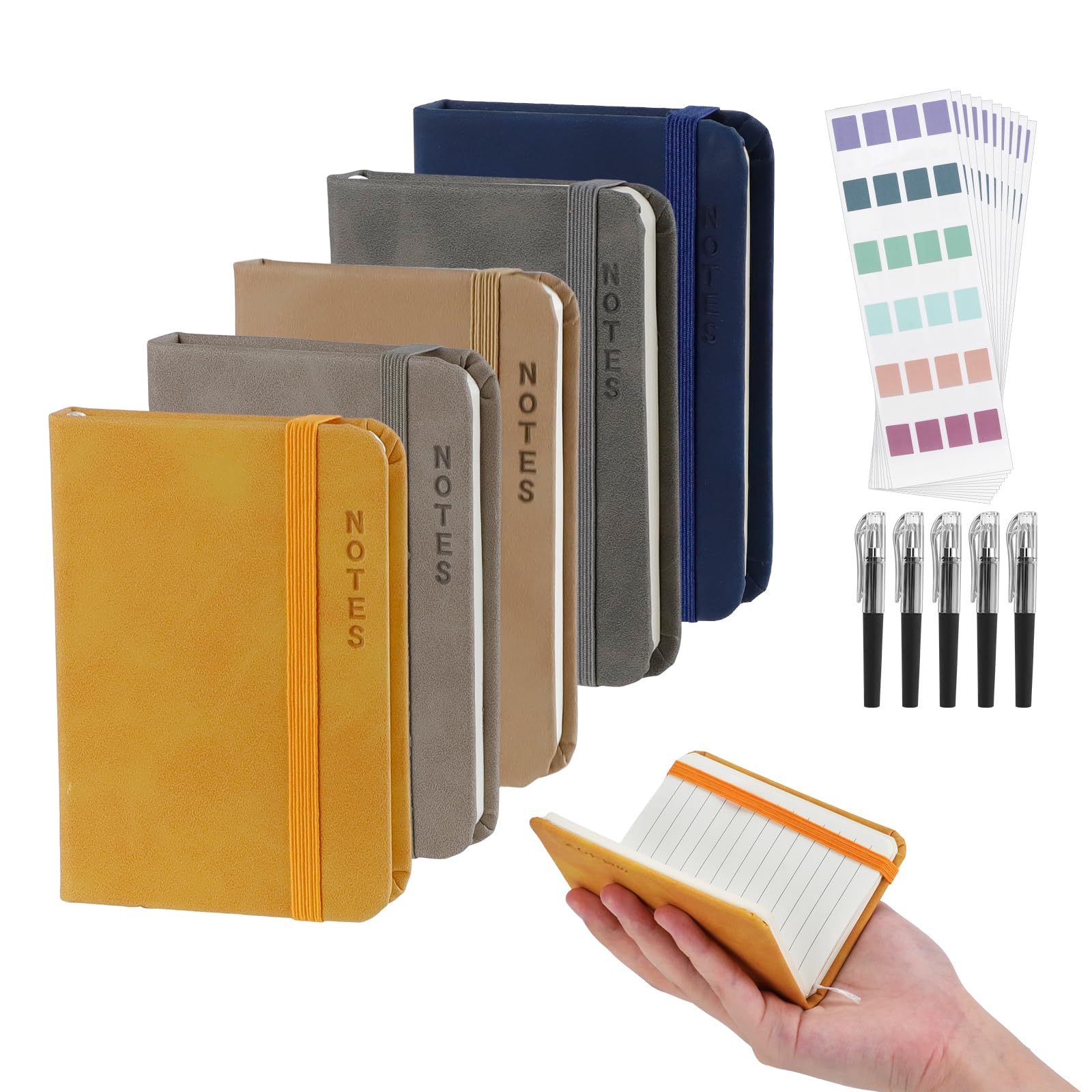 KUBDPQOR Taccuino, 6 Pezzi Taccuino Tascabile, Taccuino A7(2.95"x4.3"), Taccuini 200 Pagine Con Carta Spessa, Classico Agendina Tascabile 2024, Agenda Planner, Ideale Per Uso Quotidiano(3 Colori