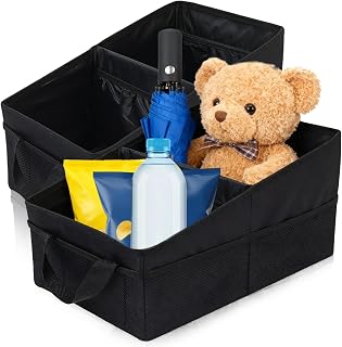 2 Pieces Car Storage Back Seat, Universal Car Seat Organizer Foldable Car Storage with Breakdown Handle and Multiple Mesh Pockets for Toys, Books and Snacks,