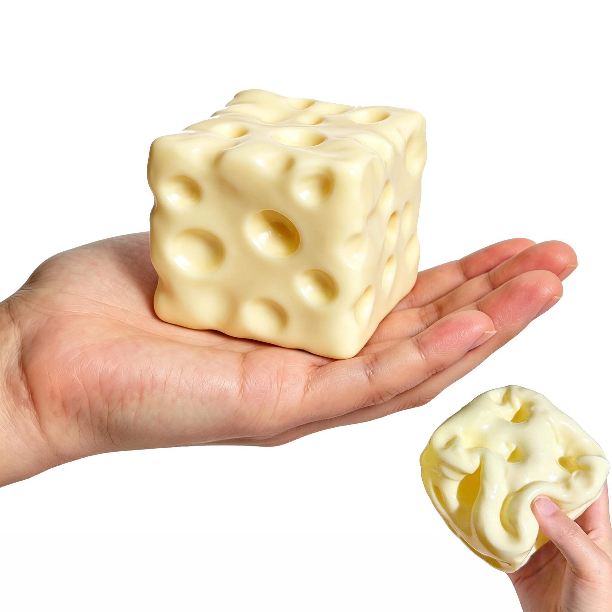 Mini Yellow Cheese Squishy Toys – Squeeze Luck Cheese Squishy, Cute Sensory Toy for Kids & Adults,Soft Novelty Slow Rising Sensory Cheese Stress & Anxiety Relief Fidget Toys (Yellow, S-(5cm))